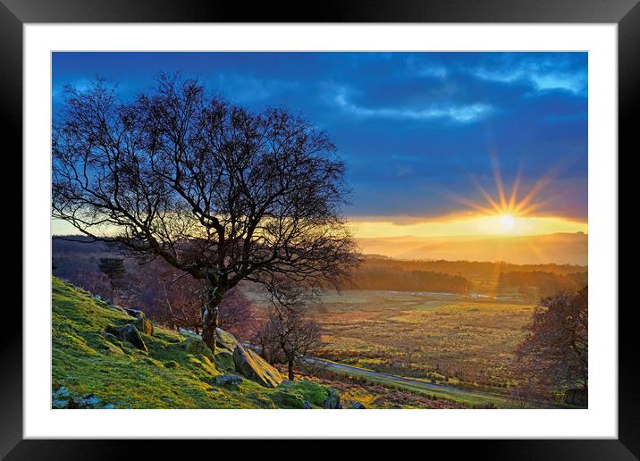 Longshaw Sunset                                Framed Mounted Print by Darren Galpin