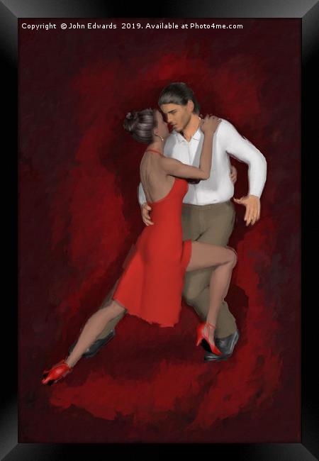 Passionate Rumba Dance Framed Print by John Edwards