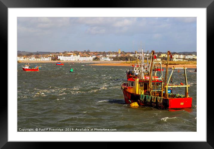 Exmouth from the Exe Estuary Framed Mounted Print by Paul F Prestidge
