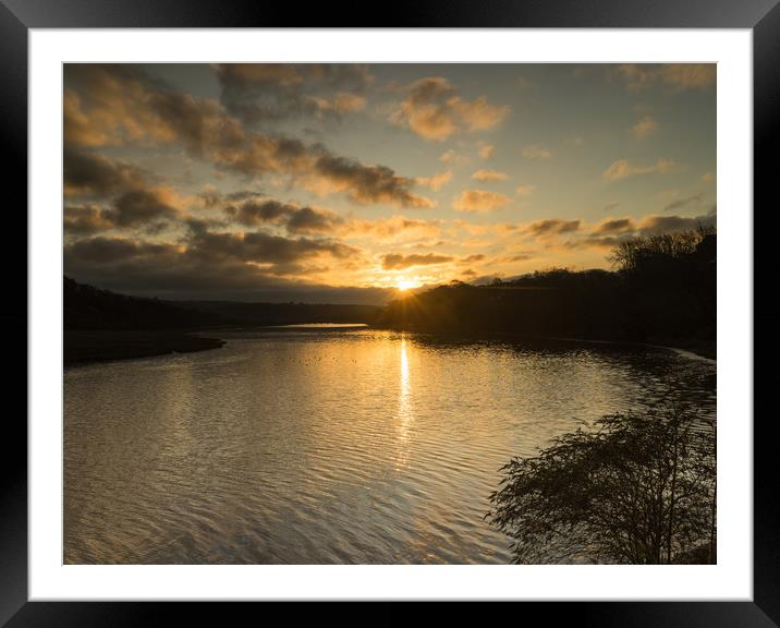 Sunrise on the River Torridge at Bideford , Devon Framed Mounted Print by Tony Twyman