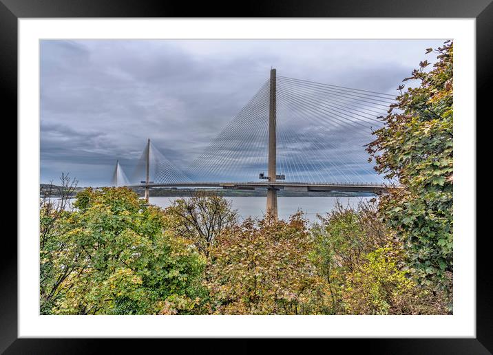 The Queensferry Crossing Framed Mounted Print by Valerie Paterson