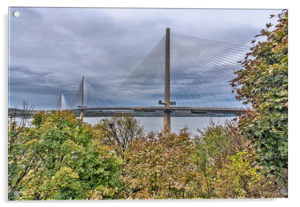 The Queensferry Crossing Acrylic by Valerie Paterson