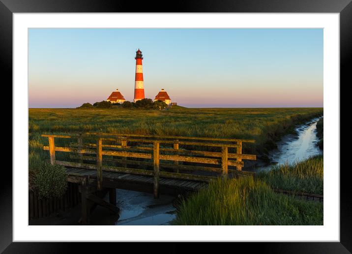 Lighthouse sunrise Framed Mounted Print by Thomas Schaeffer