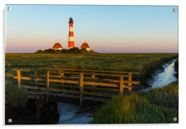 Lighthouse sunrise Acrylic by Thomas Schaeffer