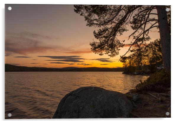 Swedish sunset Acrylic by Thomas Schaeffer