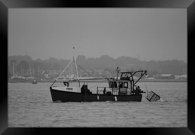 The Lonely Trawler Framed Print by kelly Draper