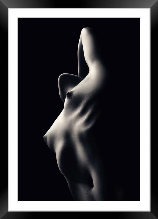 Nude woman bodyscape 33 Framed Mounted Print by Johan Swanepoel
