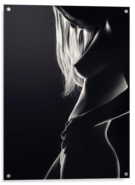 Nude woman bodyscape 34 Acrylic by Johan Swanepoel