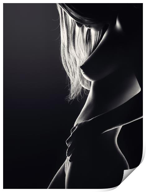 Nude woman bodyscape 34 Print by Johan Swanepoel