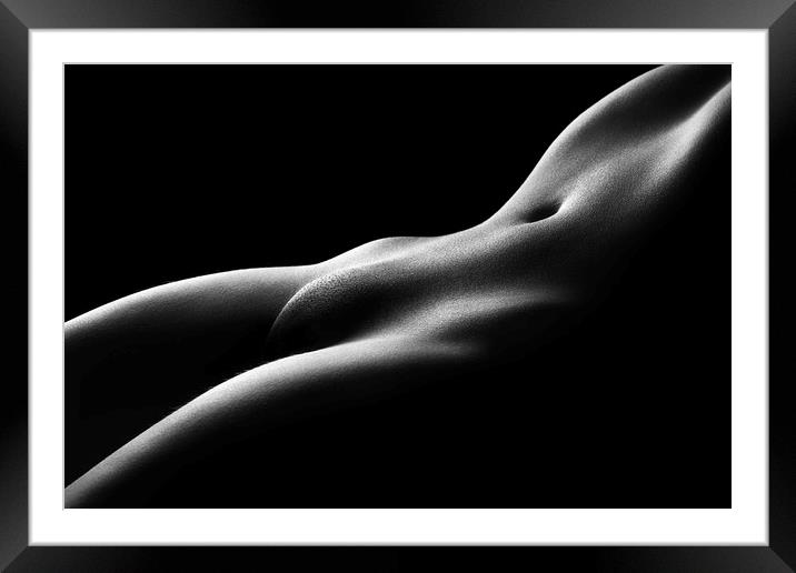 Nude woman bodyscape 35 Framed Mounted Print by Johan Swanepoel
