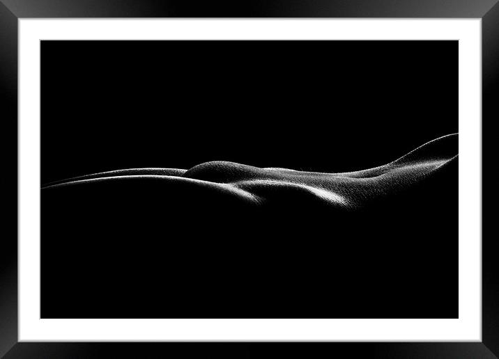 Nude woman bodyscape 37 Framed Mounted Print by Johan Swanepoel
