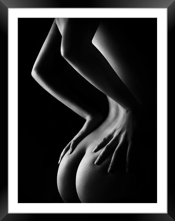 Nude woman bodyscape 39 Framed Mounted Print by Johan Swanepoel