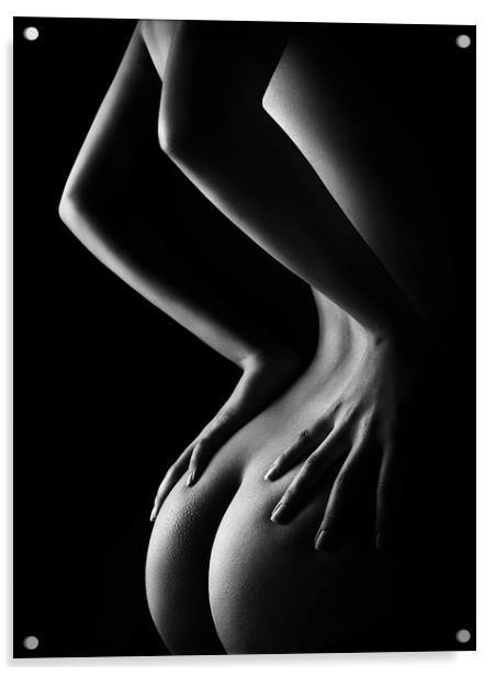 Nude woman bodyscape 39 Acrylic by Johan Swanepoel