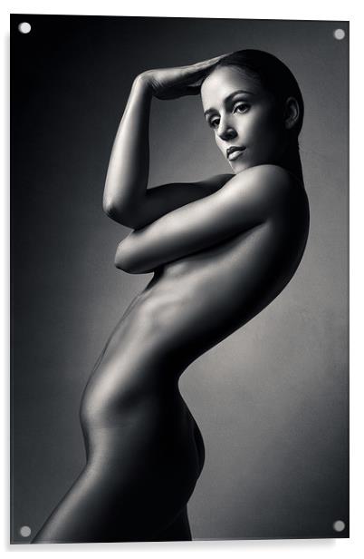 Nude woman fine art 1 Acrylic by Johan Swanepoel