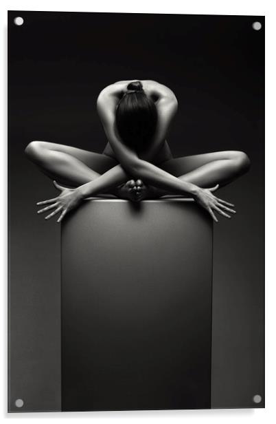 Nude woman fine art 3 Acrylic by Johan Swanepoel