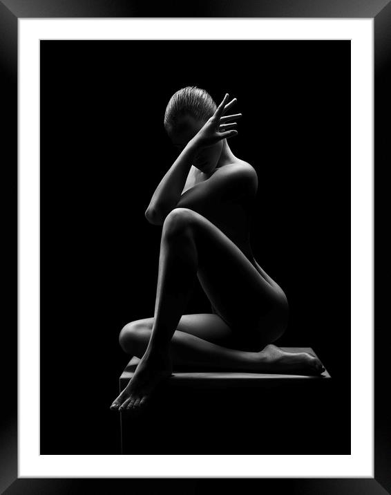 Nude woman bodyscape 41 Framed Mounted Print by Johan Swanepoel