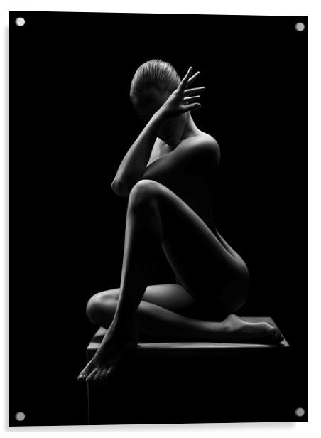 Nude woman bodyscape 41 Acrylic by Johan Swanepoel