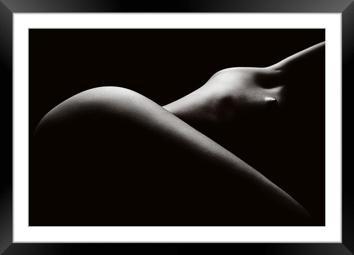 Nude woman bodyscape 44 Framed Mounted Print by Johan Swanepoel