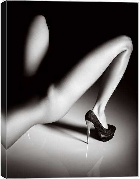 Sensual legs in high heels Canvas Print by Johan Swanepoel