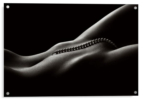 Nude woman bodyscape 45 Acrylic by Johan Swanepoel