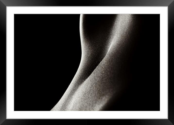 Bodyscape woman's stomach 2 Framed Mounted Print by Johan Swanepoel