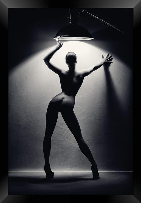 Woman in the spotlight 2 Framed Print by Johan Swanepoel