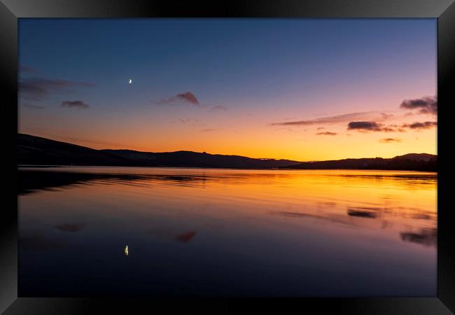 Moon Reflection on Loch Fyne, Scotland. Framed Print by Rich Fotografi 