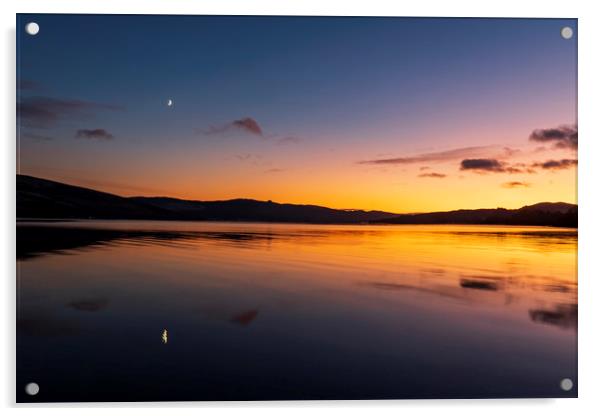 Moon Reflection on Loch Fyne, Scotland. Acrylic by Rich Fotografi 