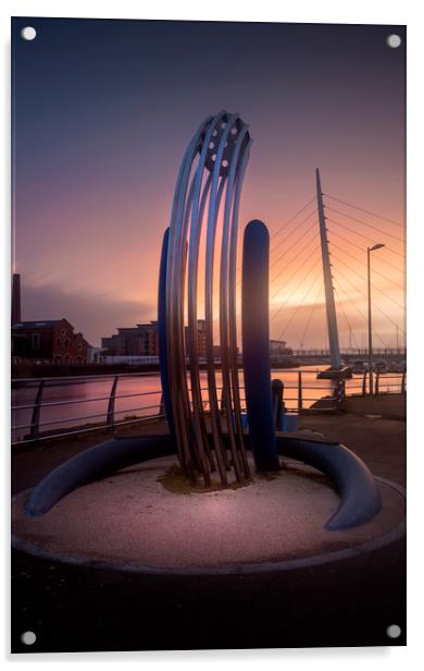 Riverside sculpture at the River Tawe Acrylic by Leighton Collins