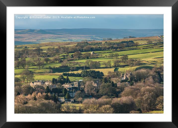 Winter Sun on Romaldkirk, Teesdale Framed Mounted Print by Richard Laidler