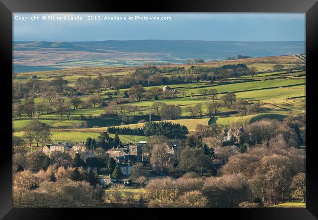 Winter Sun on Romaldkirk, Teesdale Framed Print by Richard Laidler