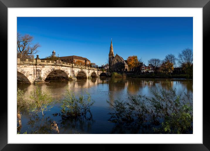 Shrewsbury English Bridge Framed Mounted Print by simon alun hark