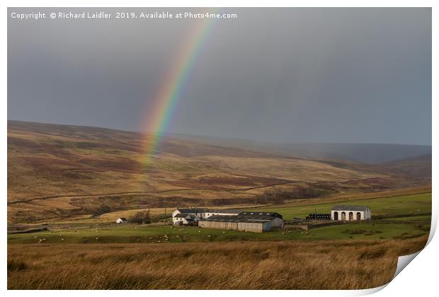 Rainbow at Middle End Farm after Storm Atiyah Print by Richard Laidler