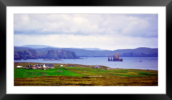 Hillswick Ness and The Drongs Framed Mounted Print by Steven Watson