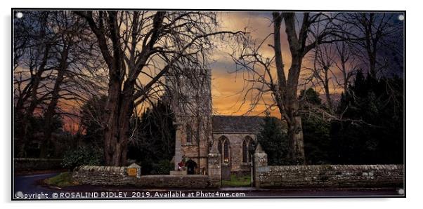 "Evening at St.Mary's Church Blanchland" Acrylic by ROS RIDLEY