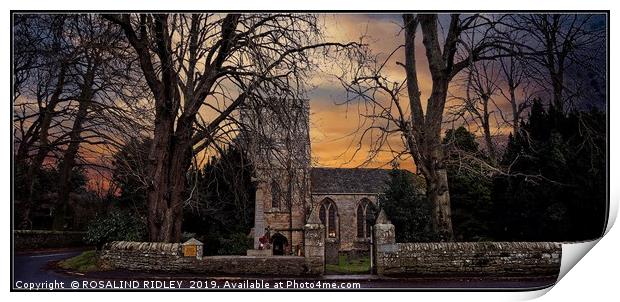 "Evening at St.Mary's Church Blanchland" Print by ROS RIDLEY