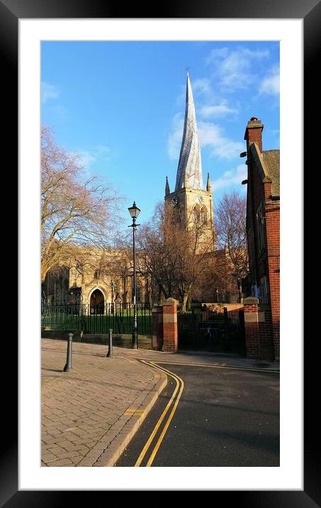 The Crooked Spire Chesterfield  Framed Mounted Print by Michael South Photography