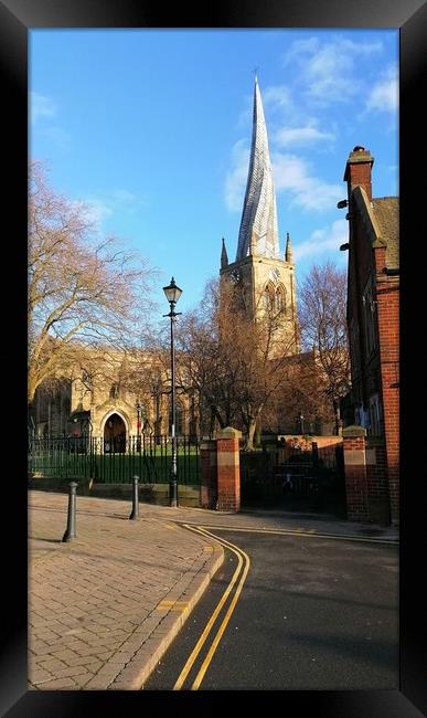 The Crooked Spire Chesterfield  Framed Print by Michael South Photography