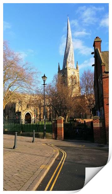 The Crooked Spire Chesterfield  Print by Michael South Photography