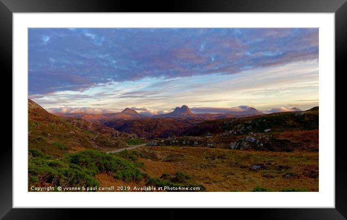 North Coast 500 - Assynt mountains near Lochinver Framed Mounted Print by yvonne & paul carroll