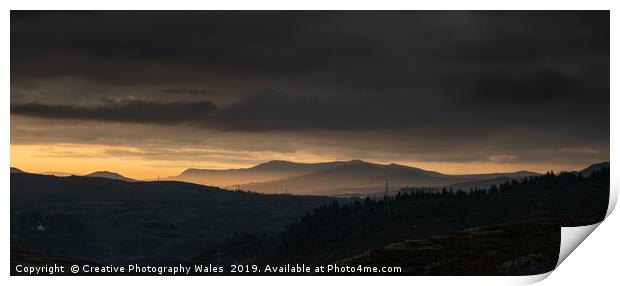 View from Blaenau Ffestiniog, Snowdonia National P Print by Creative Photography Wales