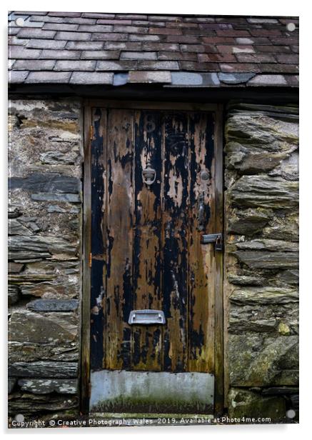 Old doorway at Blaenau Ffestiniog, Snowdonia Natio Acrylic by Creative Photography Wales