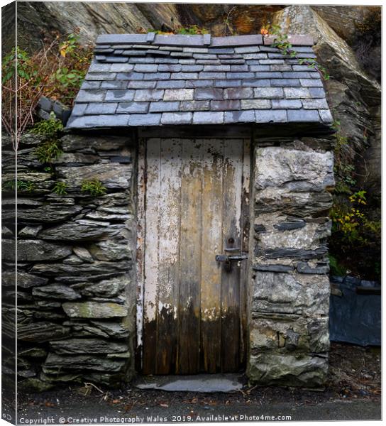Old doorway at Blaenau Ffestiniog, Snowdonia Natio Canvas Print by Creative Photography Wales