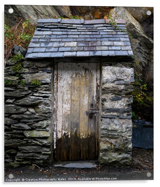 Old doorway at Blaenau Ffestiniog, Snowdonia Natio Acrylic by Creative Photography Wales