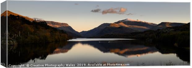 Snowdonia Panorama from Llyn Peris Canvas Print by Creative Photography Wales