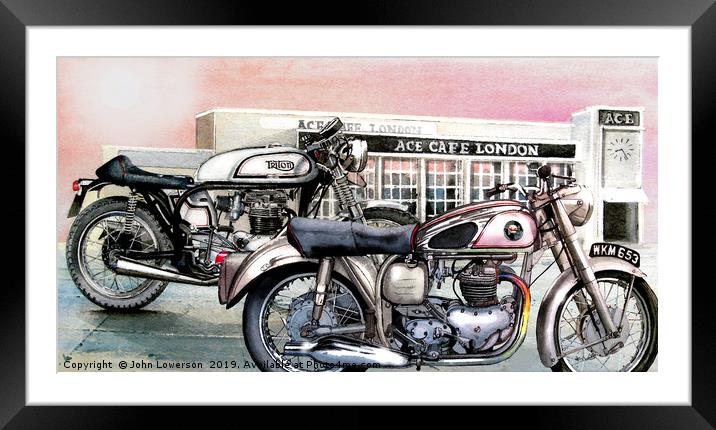 A Cafe in London Framed Mounted Print by John Lowerson