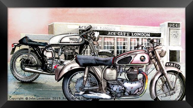 A Cafe in London Framed Print by John Lowerson
