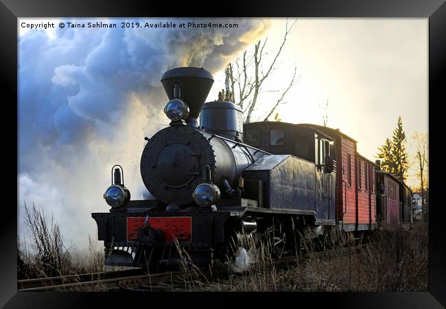 Steam Train Sohvi HKR5 Pulling Carriages Framed Print by Taina Sohlman