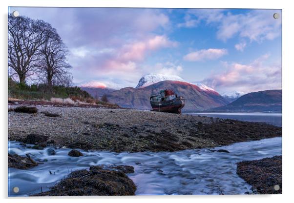 The ShipWreck of Loch Eil Acrylic by John Finney