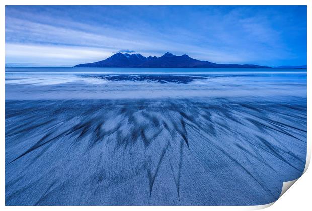 Sand formations on Laig beach Print by John Finney